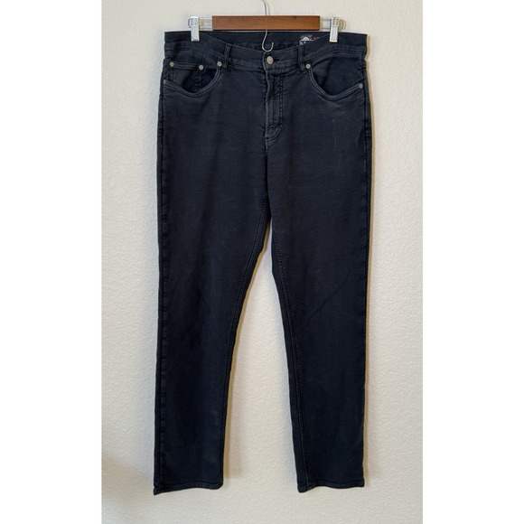 Faherty Stretch Terry 5-Pocket Pant Onyx Black MBC0020 Mens Size 35x31 Casual